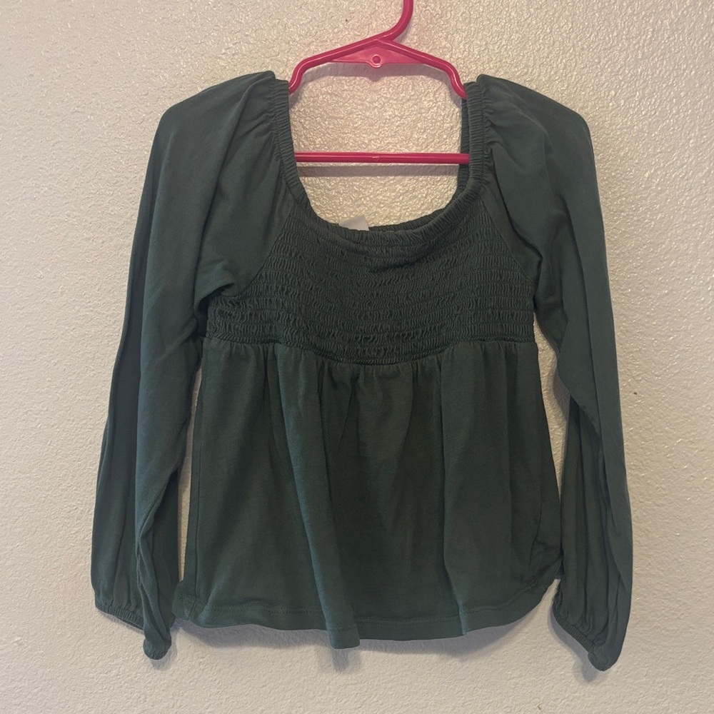 Old Navy Dark Green Long‎ Sleeve Kids Tee